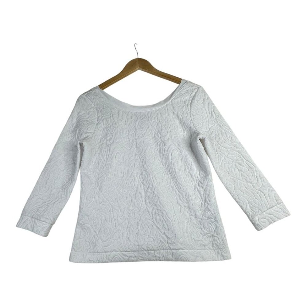 Banana Republic Textured Long Sleeve Blouse size‎ Small White